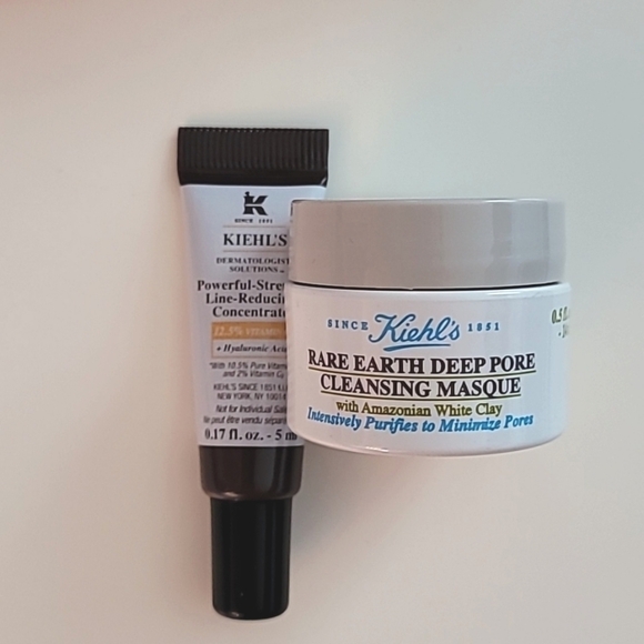 NEW Kiehl's 3 pc travel set bag masque vitamin C concentrate - Picture 2 of 3